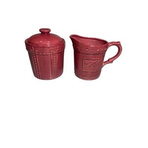 Vintage Sorrento Sugar Creamer Debby Segura Designs Signature Burgundy‎ red 2001